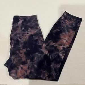 LULULEMON ALIGN HIGH RISE CROP 23” DIAMOND DYE GRAPHITE GREY PINK PASTEL